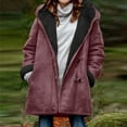 thumbnail image 2 of Women's Coat Reversible Sherpa Fuzzy Winter Puffer Jacket , S, 2 of 5