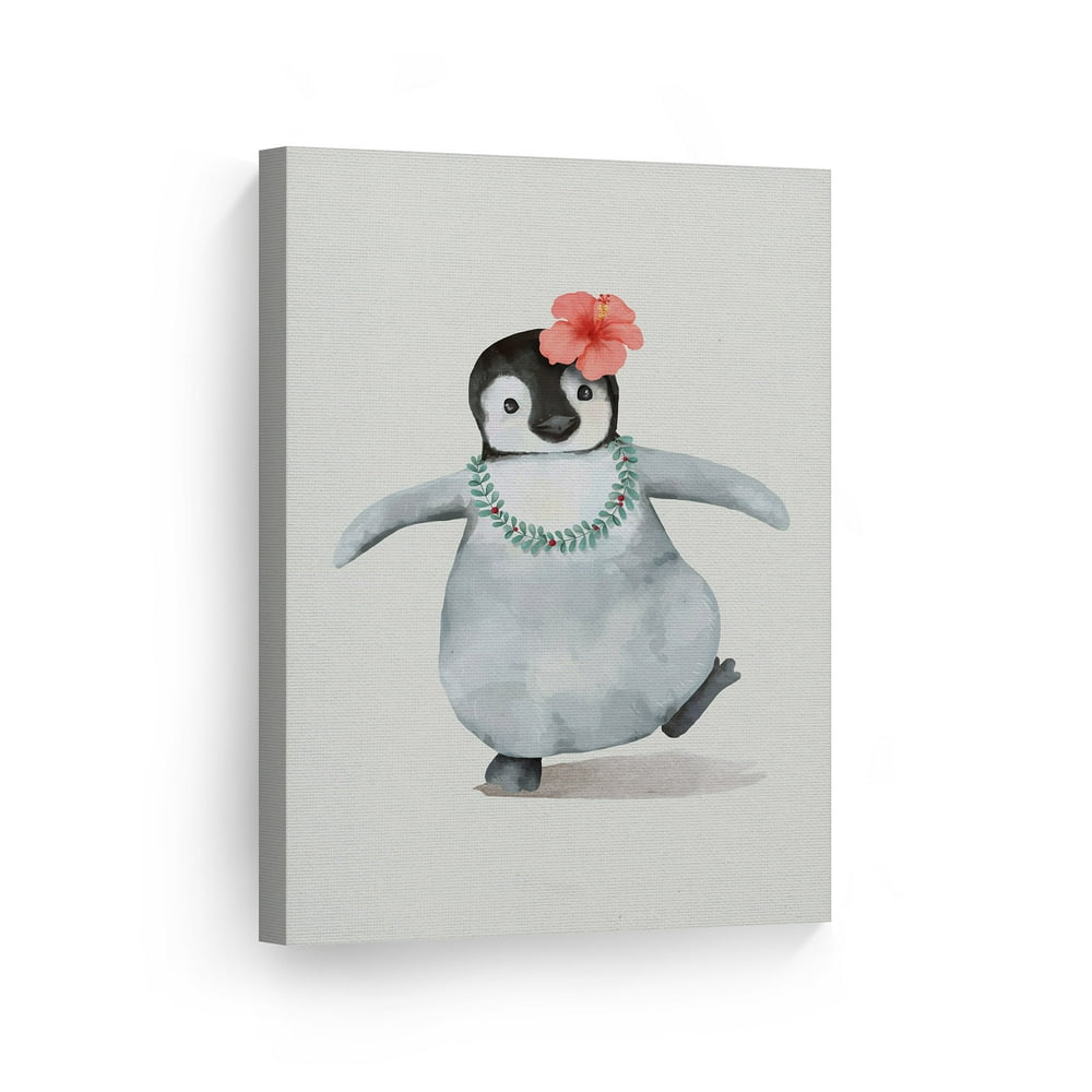 Smile Art Design Cute Animals Watercolor Paint Penguin Wall Decor ...