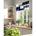 thumbnail image 3 of Blue Grey Patchwork Valances for Windows Abstract Geometric Art Valance Rod Pocket Light Filtering Short Window Treatments Curtains for Kitchen Bathroom Living Room Bedroom, 1 Panel, 42 x 18 Inch, 3 of 7