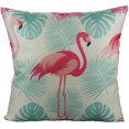 thumbnail image 5 of Funda de almohada de flamenco para decoración interior y exterior, materiales de lino y algodón con estampado de pájaros realistas con cremallera invisible para una fácil inserción, se vende solo, 5 of 5