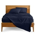 thumbnail image 5 of Bare Home Premium 1800 Collection 5-Piece Bed Sheet Set, Split King, Midnight Blue, 5 of 11