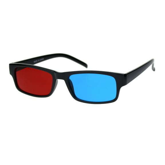Black Anaglyphic Red Blue Cyan Stereoscopic Lens 3D Glasses (R)Red (L)Blue
