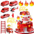 thumbnail image 1 of 12 artículos para decoración de tartas, diseño de camión de bomberos, para fiestas de baby shower, 1 of 5