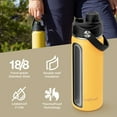thumbnail image 3 of ThermoProof 18oz Amber Stainless Steel Insulated Water Bottle, Wide Mouth, Leakproof, Reusable, Dishwasher Safe, 3 of 10