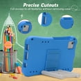 thumbnail image 4 of Kids Case for Samsung Galaxy Tab A7 Lite 8.7 inch SM-T220 T225 T227, Silicone Rotating Kickstand Handle Shockproof Bumper Lightweight Kids Friendly Case Cover for Girls Boys, Blue, 4 of 6