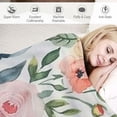 thumbnail image 3 of Shiartex   Floral Blanket Flower Blanket Botanical Spring Flowers Blanket Floral Throw Blanket Soft Cozy Warm Plush Flannel Blanket Gift for Woman Flower Lover Couch Bed Living Room Decor White, 3 of 6