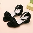 thumbnail image 4 of ATOGUTA Girls Hiking Sandals Black Kids Heels Open Toe Ankle Strap Dress Shoes Flower Wedding Party for Toddler Little Big Kid, 4 of 5