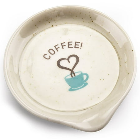 

FANGSUN Ceramic Coffee Spoon Holder Rests for Coffee Decor Mini Spoon Holder for Stove Top Countertop Small Teaspoon Rest Porcelain Spoon Holder For Coffee Bar Accessories White 3.5 Inch C49