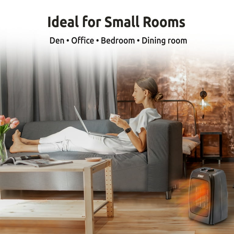 EZ-Heat Personal Ceramic Desktop Space Heater with Thermostat