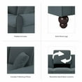thumbnail image 6 of Hudson 128W U Shaped Couch with Chaise in Turkish Blue Herringbone Fabric, 6 of 7