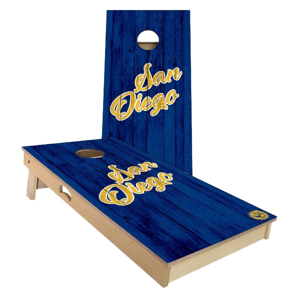 Skip's Garage | San Diego Vintage Baseball Cornhole Board Set | Includes Boards & Bags | Choose Your Size & Accessories