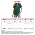 thumbnail image 5 of Camiseta con cuello en V para mujer, camiseta informal de verano con punto suizo, manga corta abombada, costura de encaje, Color puro, 5 of 5
