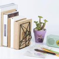 thumbnail image 4 of Bookends White, Decorative Metal Book Ends Supports for Shelves, Unique Geometric Design(1 Pair/2 Pieces), 4 of 7