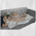 thumbnail image 6 of Mandala Soft Flannel Fleece Throw Blanket, Hand-Drawn Doodle Mandala with Leaves and Star, Cozy Plush for Indoor and Outdoor Use, 50" x 60", Burnt Orange Orange, by Ambesonne, 6 of 6