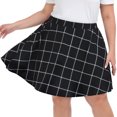 thumbnail image 5 of HDE Women's Plus Size Mini Skater Skirt with Elastic Waist Windowpane Plaid - 5X, 5 of 6