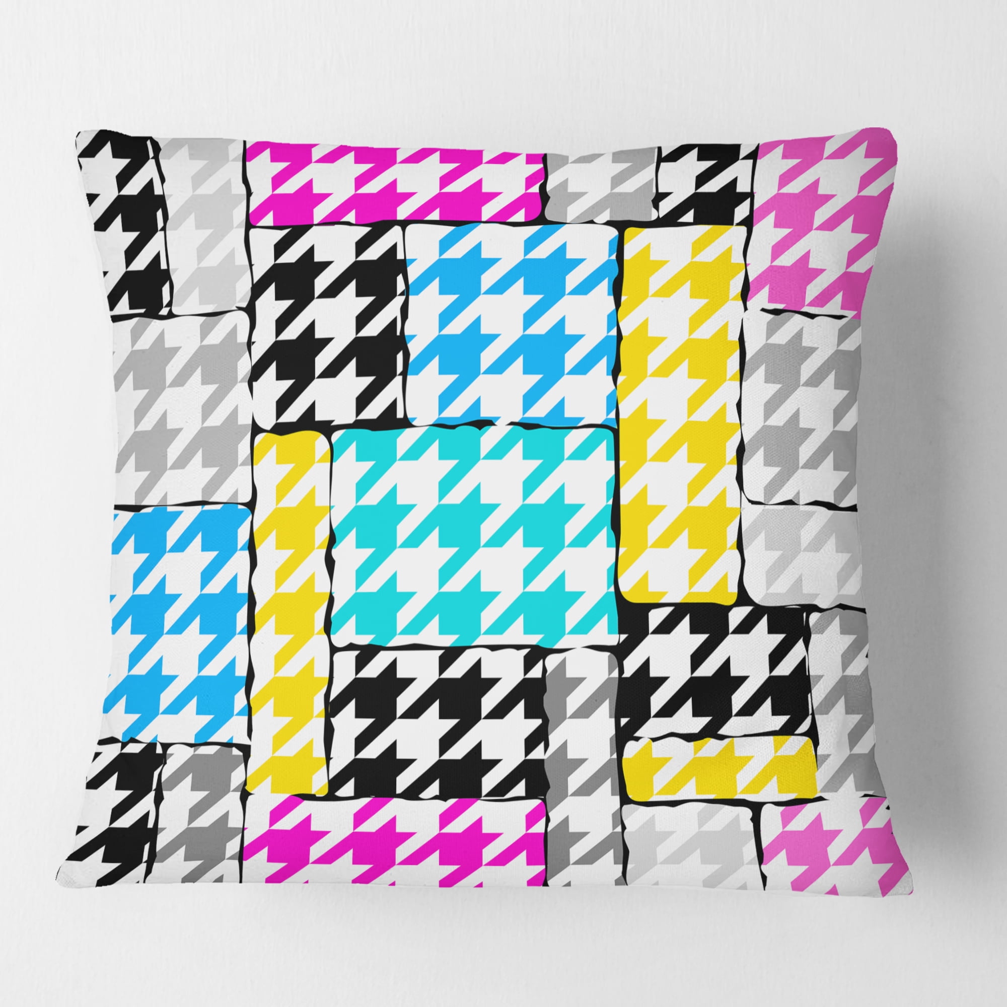 Designart Classic Hounds-tooth Pattern II' Mid-Century Modern Throw Pillow - 16x16