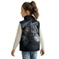 thumbnail image 2 of Uorisanigo Toddler Girls Boys Fleece Vest Fuzzy Full Zip Sleeveless Jacket Tech Wolf Print Outwear Waistcoat Lightweight Stand CollarTank Top for Kids Fashion Outfits Clothes, 2 of 7