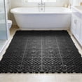 thumbnail image 6 of 12" x 12"Modular Shower Floor Mat - Anti- Bath Mat with Suction Cups, Quick-Dry Open Grid Design, Waterproof Bathroom Carpet for Shower & Wet Areas, Black, 6 of 7
