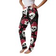 thumbnail image 4 of Hearthz Halloween Funny Graphic Pajama Pants for Women Elastic Drawstring Jogger Lounge Pants Casual Soft Halloween Cuffed Ankle Womens Trouser Pants, 4 of 5