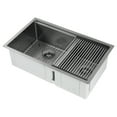thumbnail image 1 of Ancona 32” 60/40 Double Bowl Undermount Kitchen Sink with Grid and Roll-Up Mat, 1 of 6