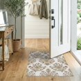 thumbnail image 2 of ODIKA Beige Scattered Leafy Sprigs Asymmetric Pile Playroom Imitation for Entryway, Kitchen, Laundry Room, Stain Resistant Thin Throw, 2 of 7