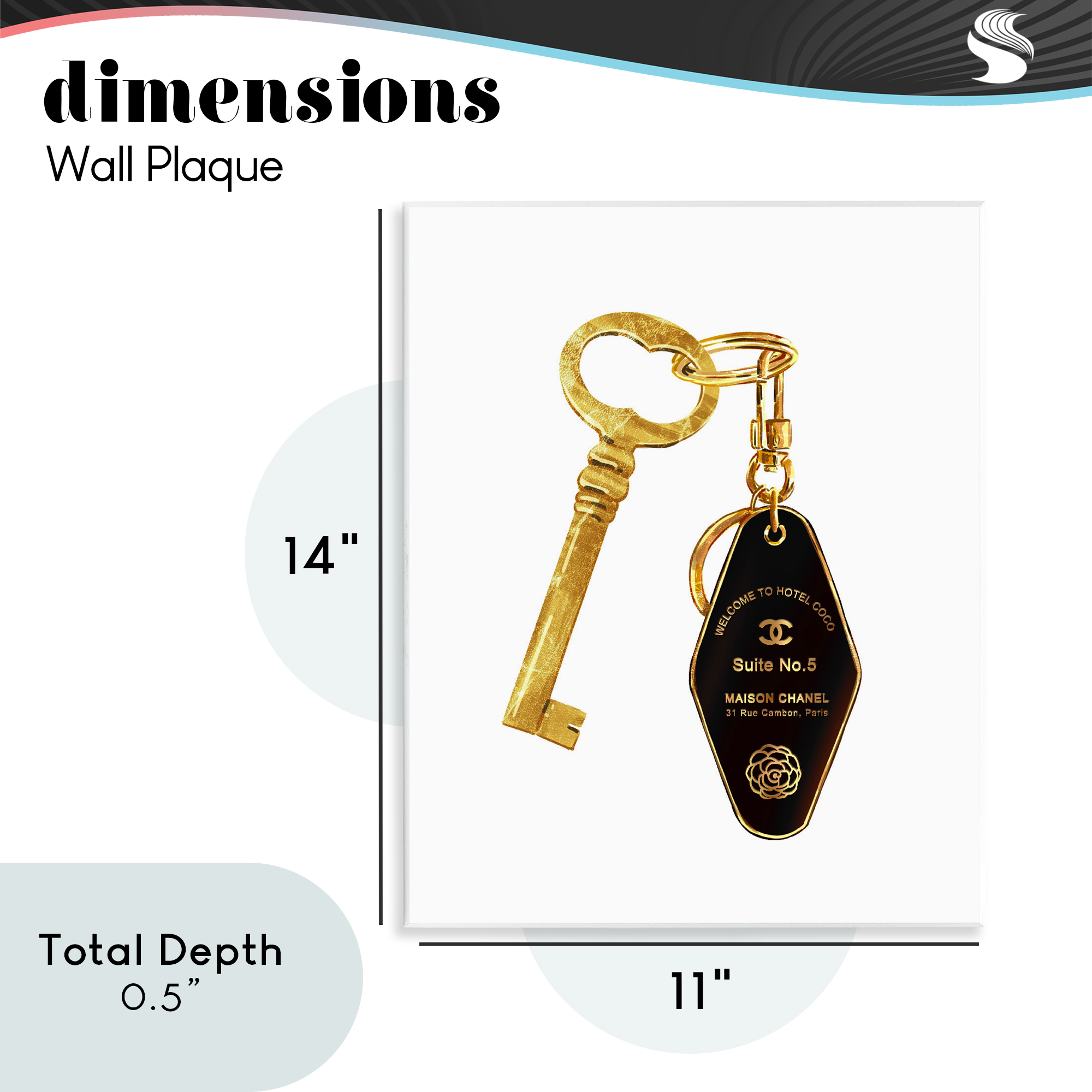 Luxury Fashion Key Wall Plaque Art, design by Ziwei Li