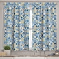 thumbnail image 2 of Ambesonne Yellow and Blue Valance & Curtain, Mosaic Azulejo, 55"x45", Violet Blue Mustard, 2 of 6