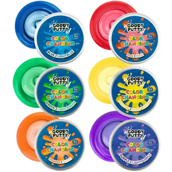 Masilla Fidget Toy Goody que cambia de color para niños con 6 colores