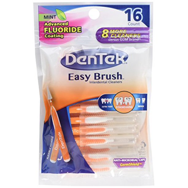 DenTek Easy Brush Dental Cleaners, Standard, 16 Count, Pack of 6
