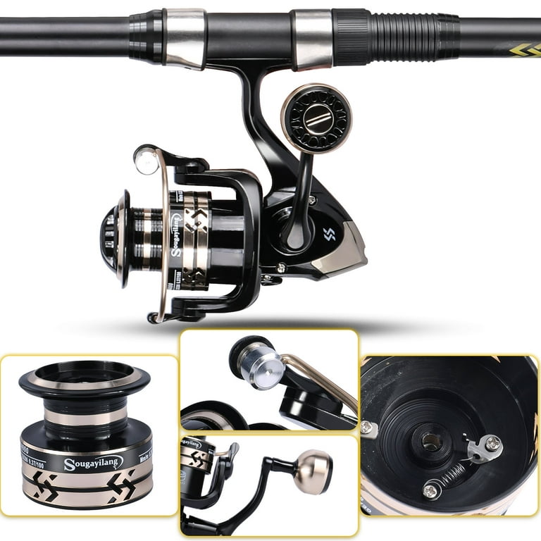 Sougayilang Telescopic Fishing Rod Full Set 7-10ft Spinning Fishing Rod  Reel and Fishing Lure Combo 