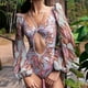 thumbnail image 3 of Traje de baño de bikini con estampado push up sexy, traje de baño de manga larga para mujer, traje de baño para mujer, 3 of 6