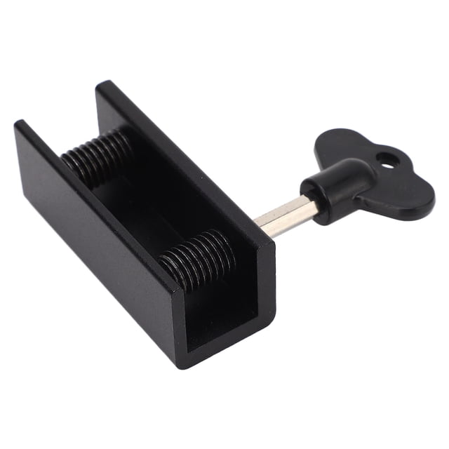 Aluminum Alloy Sliding Door & Window Lock Set with Key – Anti-Theft & Child Safety Protection, Fits Vertical/Horizontal Rails (0.4in with Rubber Gasket, 0.67in Without), 2.4in Length, Easy Screw