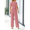 thumbnail image 3 of PRETTYGARDEN Women's Summer One Piece Jumpsuits Dressy Casual Short Sleeve Square Neck Wide Leg Jumpsuit Rompers, 3 of 7