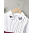 thumbnail image 3 of Little Girls Clothes Butterfly Embroidered Long Sleeve Shirt and Mesh Skirt Fall Winter Big Kids Clothes, 3 of 5