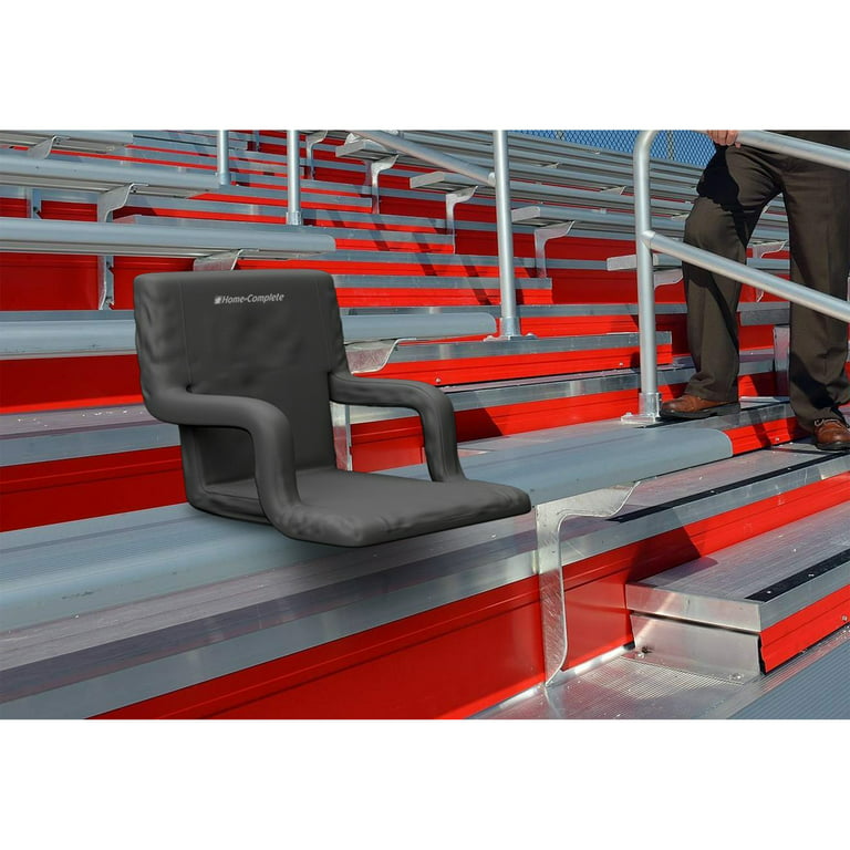 Stadium Seat Chair Collection - Bleacher Cushion with Padded Back Support, Armrests, 6 Reclining Positions and Portable Carry Straps