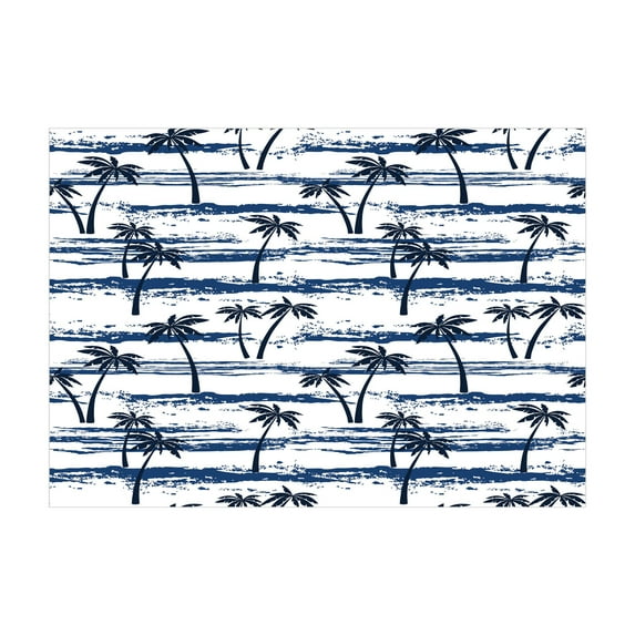 Ambesonne Palm Tree Jigsaw Puzzle, Romantic Sea and Palm, Heirloom-Quality Fun Activity for Family Durable Cardboard, 1000 pcs, Navy Blue