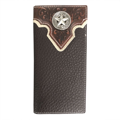 Western Cowboy Genuine Leather Bi-fold Long wallet for Men Horse.