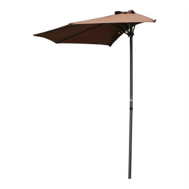 International Caravan YF-1147-2.7M-CH Parasol Mural Demi-Rond de 9 Pi, Chocolat