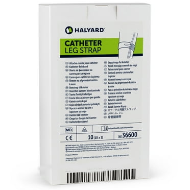 HALYARD Catheter Leg Strap, Elastic, 2 Inch Band x 24 Inches Adjustable Hook And Loop Closure, Universal Catheter Securement Loop (Box of 10)