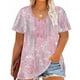 thumbnail image 1 of Karight Plus Size Women Tunic Tops Short Sleeve Tshirts Floral Printed V Neck T Shirt Plus Size Vacation Beach Blouse, 1 of 4