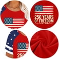 thumbnail image 5 of Fabrcox L-5XL 250 Anniversary USA Shirts 1776-2026 Flag Print Womens July 4th Shirt Independence Day Freedom Patriotic Shirt Women, 5 of 6