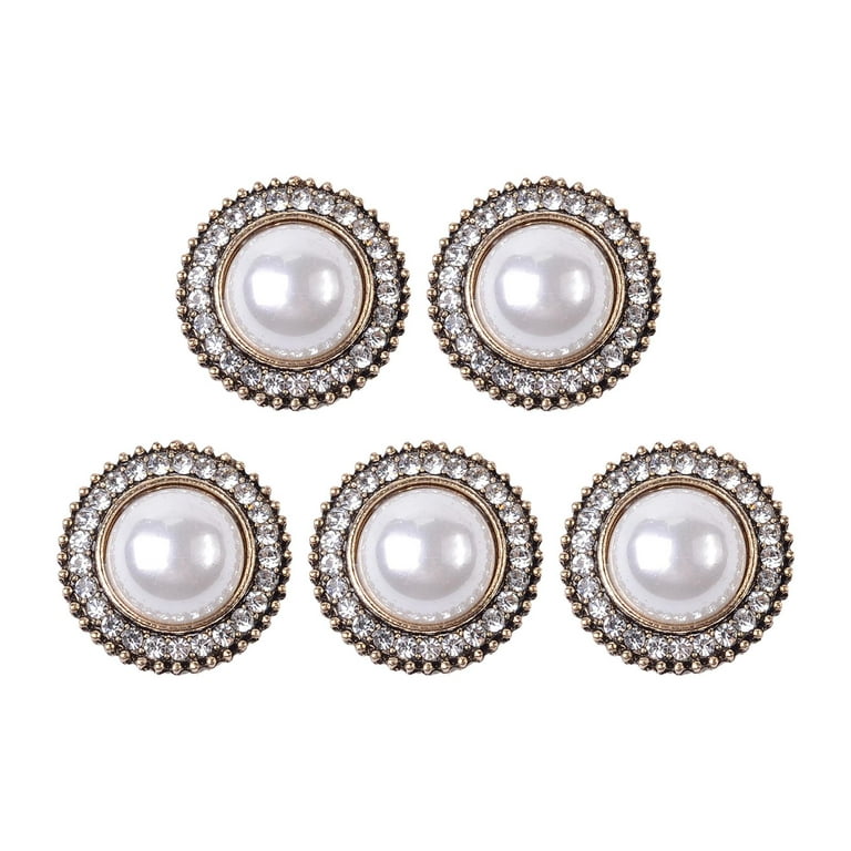 5X Rhinestone Buttons, Embellishments Flat Back Buckles Fashion Sparkly Sew on for Wedding Bouquet Jewelry Making DIY Scrapbooking Headband Style B