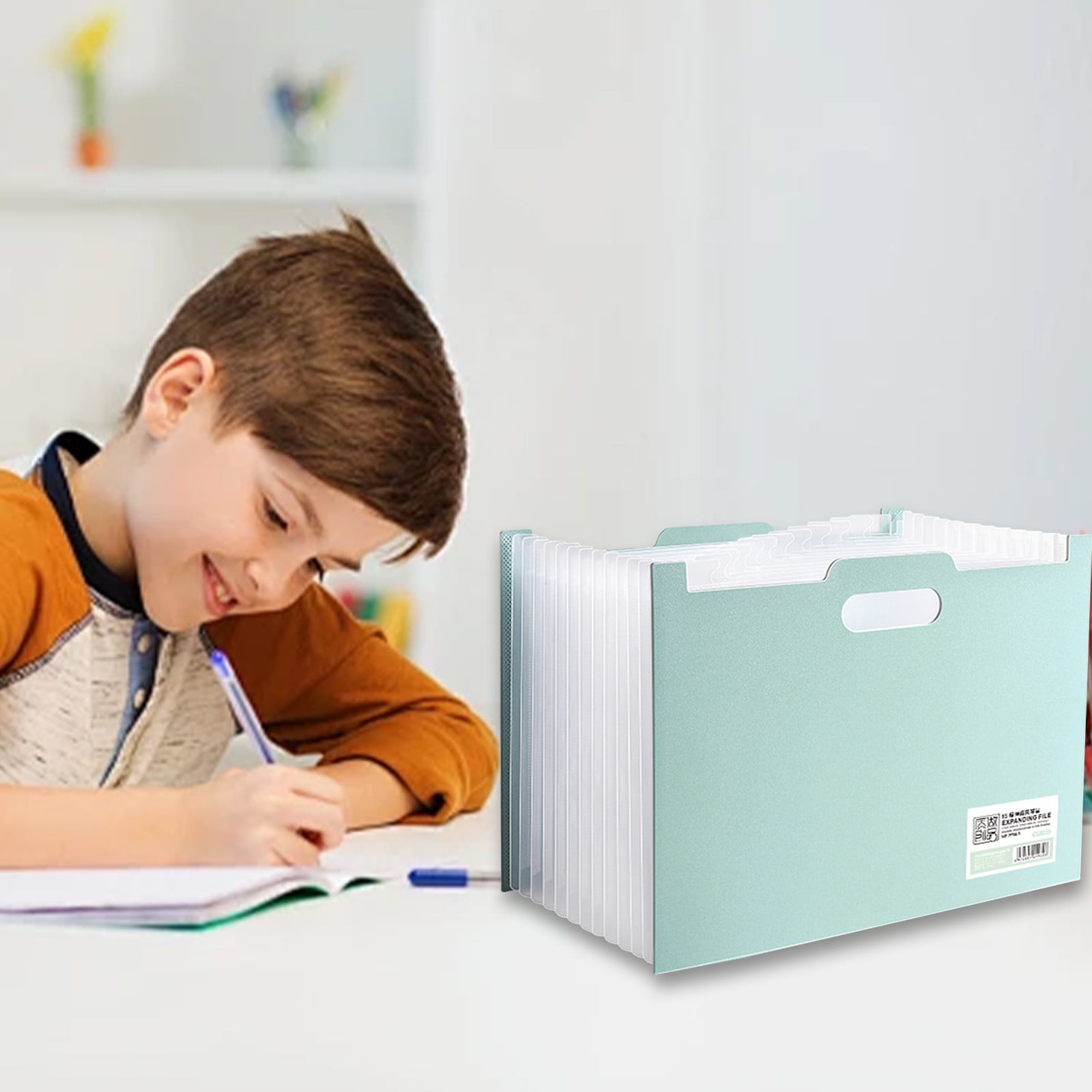 Needhep Multi-Functional Accordian File Organizer, 12 Pockets Expanding File Folders, Portable Monthly Bill Receipt Organizer, Colorful Tabs, Letter/A4 Size for School, Home and Office(Green)