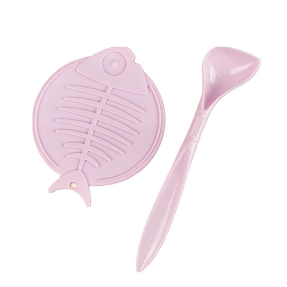 YIFAEUX Pet Food Can Lid with Spoon Fish-bone Shaped Cat Can Cover Fresh-keeping Silicone Cover for Dog Wet Food Storage Reusable Topper for 3/5 /5.1/5.5/13/13.2 Oz Cans