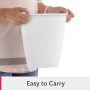 Sterilite Small Bathroom Trash Can, 1.5 Gallon Plastic Garbage Bucket Bin with No Lid, White
