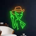 thumbnail image 2 of Handmadetneonsign Cowboy Alien Led Sign, Alien Cowboy Girl Neon Light, Alien Cowboy Hat Neon Sign, 2 of 5