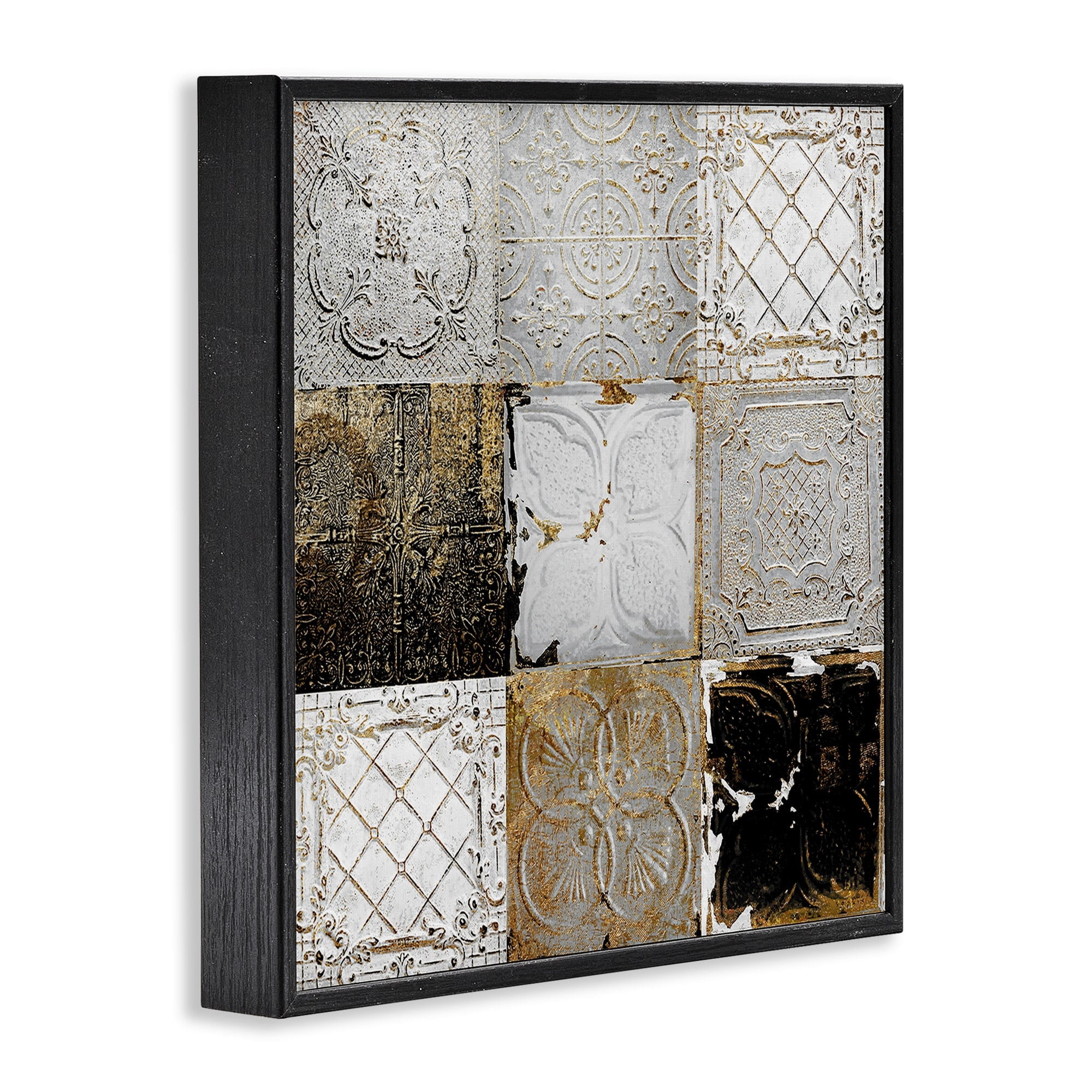 Stupell Industries Antique Ceiling Tile Collage Vintage Glam Abstract Patterns, 24 x 24, Design by Sophie 6