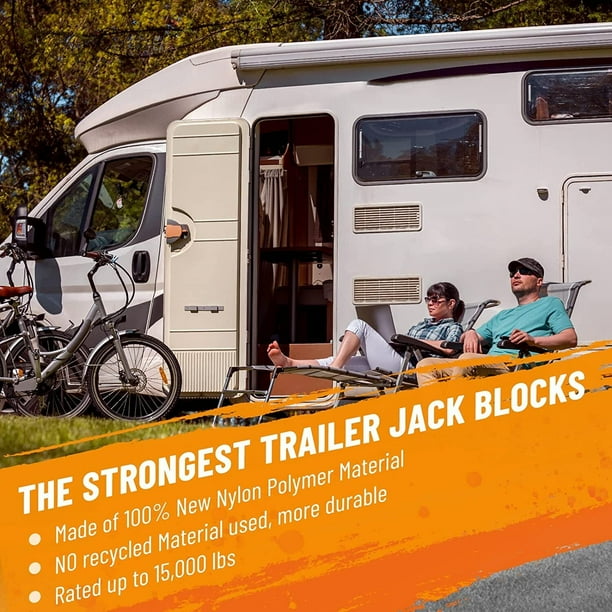 Onsski RV Trailer Jack Block – 2-Pack Durable Leveling Stabilizer