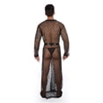 thumbnail image 5 of Bata de baño larga tipo kimono de estilo japonés con lunares y encaje sedoso para hombre, hasta el suelo, con abertura transparente y tangas, 5 of 5