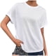 thumbnail image 1 of Mujeres Casual Manga Corta Color Sólido Jersey Suelto Blusa Camiseta Tops OAVQHLG3B Store  lin121212, 1 of 4